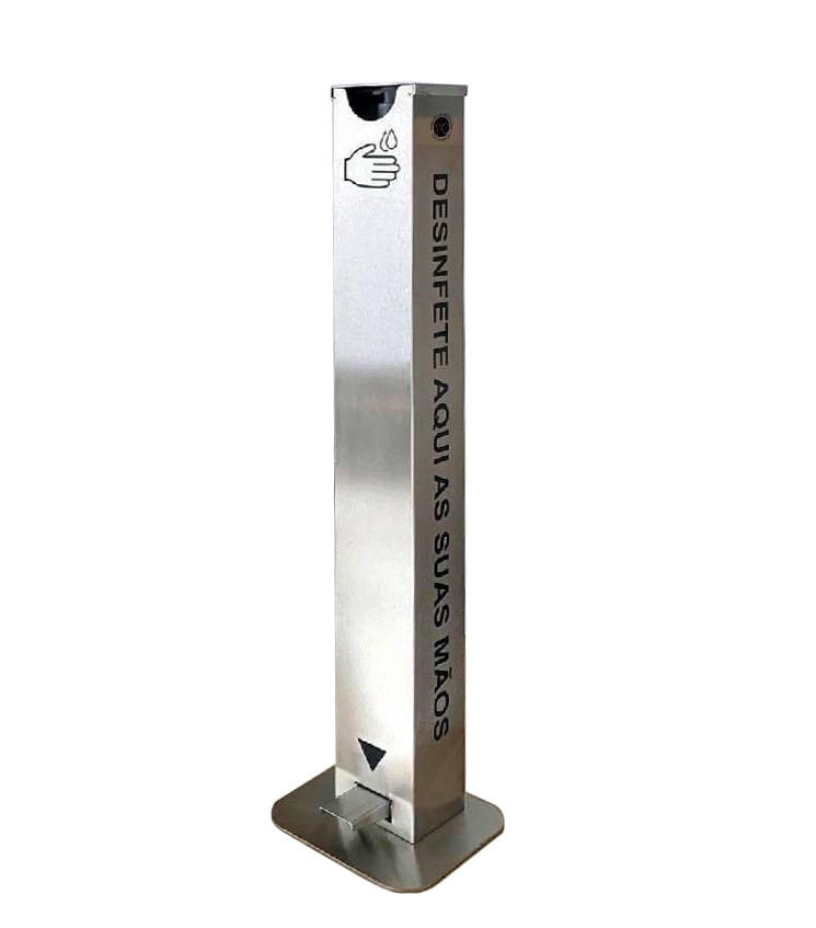 Dispensador-de-Alcool-Gel-em-Inox-com-Pedal