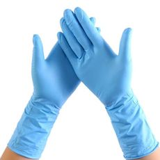 Luvas de Nitrilo Azul com Punho Longo sem Pó (100 un.)