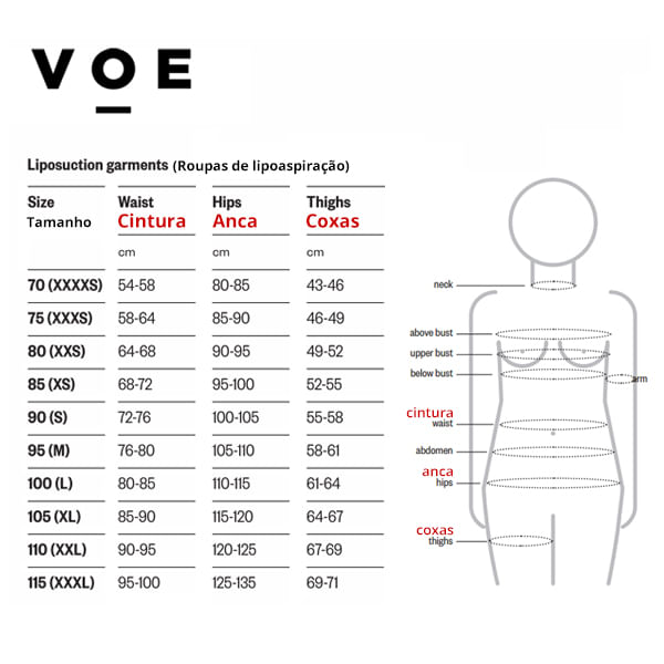 Cinta com Extensão Abdominal Abaixo Do Joelho VOE 3009 - Medical Shop