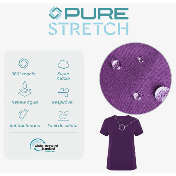 Tunica-PureStretch-com-Manga-Curta-para-Mulher-Stella-detalhes